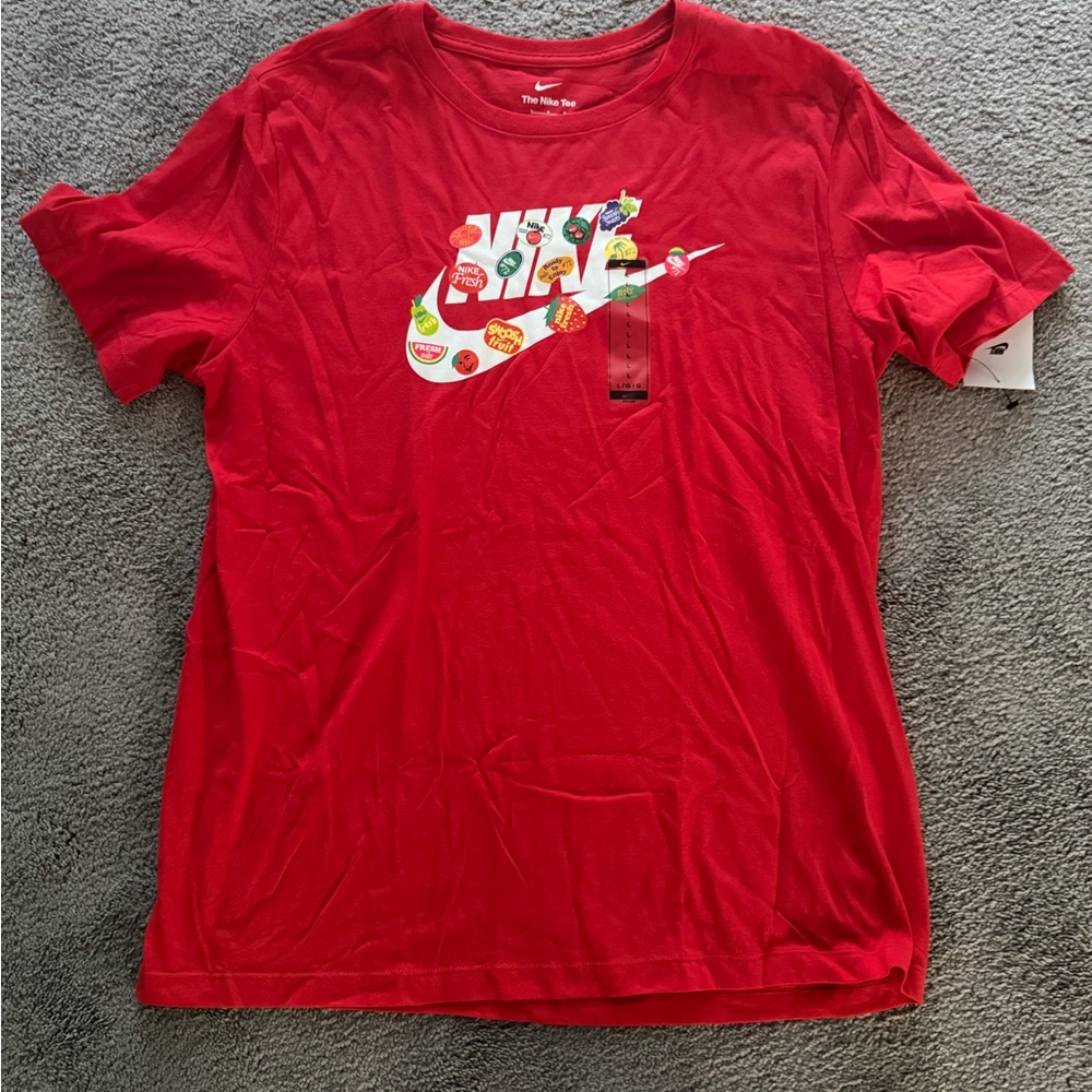 Nike Red T-Shirt with Graphic Logo